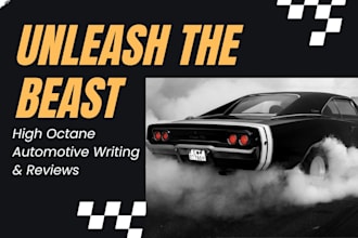 write high octane automotive articles and car reviews