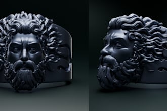 sculpt a custom 3d jewelry model for casting and printing
