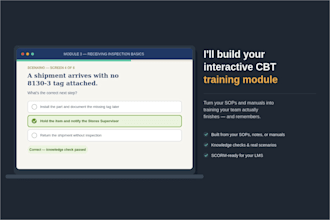build interactive computer based training modules for personnel training