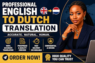 manually translate english to dutch and dutch to english professionally