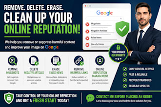 delete,remove,takedown mugshots,erase bad articles, negative links on google