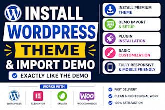 install wordpress theme and import demo content