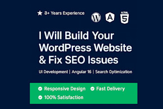 develop wordpress website, angular UI and fix SEO issues