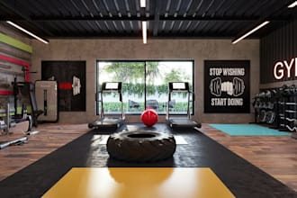 turn backyard into gym area,home workout,ground plan,residential fitness retreat