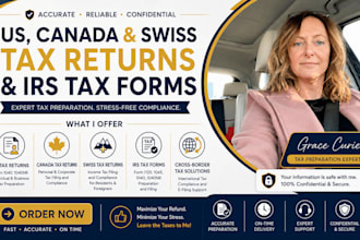 prepare US, canada, and swiss tax returns and irs tax forms