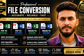 convert PDF to excel, PDF to word, image to excel, and copy paste data entry