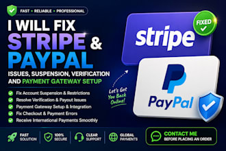 fix stripe and paypal issues, suspension verification and payment gateway setup