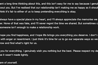 write a break up message for you