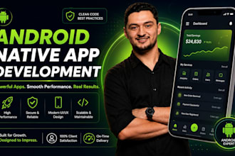 develop a native android app using java or kotlin