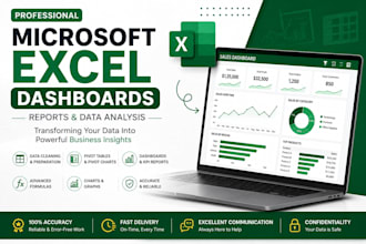 create excel dashboards report and data analysis