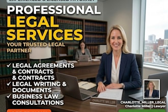 be your contract lawyer for legal agreement, contract, terms and conditions, nda