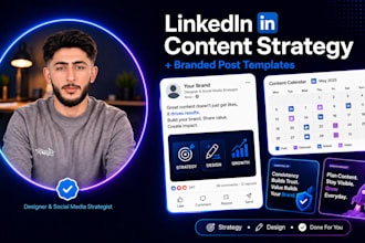 create a linkedin content strategy with branded post templates for your business