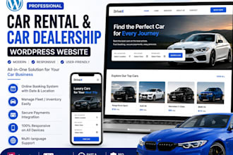create a car rental booking or a car dealership website