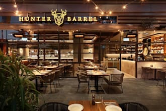 upscale urban restaurant,bar interior,3d layout design,commercial kitchen,cafe