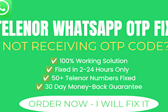 fix your telenor whatsapp otp not received problem