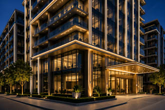 architecture, 3d photorealistic exterior design