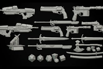 sculpt 3d cosplay props weapon model sci fi 3d airsoft gun model for 3d printing