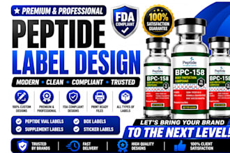 do product label design, peptide vial label sarms, cbd, supplement label design
