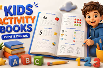 create educational kids activity books,tracing workbooks,english,math worksheets