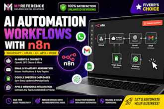 build ai automation workflows using n8n, whatsapp and gmail