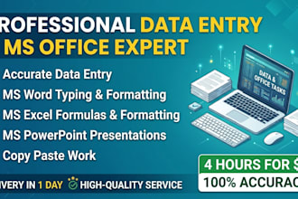 be your expert virtual assistant for data entry and ms office