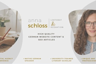 write high quality german SEO articles and website copy
