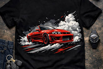 create custom automotive car t shirt design