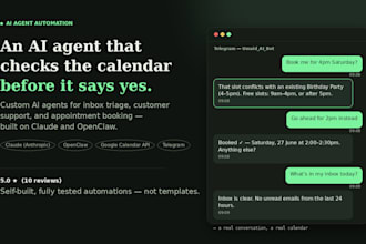build a custom ai agent on openclaw for inbox, support, or booking automation