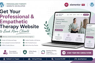 build therapy website, mental health, psychology, counselor or psychiatrist site