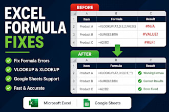 fix excel formulas and google sheets functions