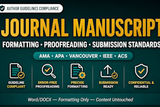 proofread and format your journal article, thesis or scientific manuscript