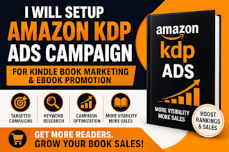 setup amazon kdp ads campaign for kindle book marketing ebook promotion novel