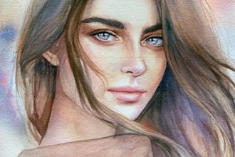 draw a sketchy watercolor portrait, no ai
