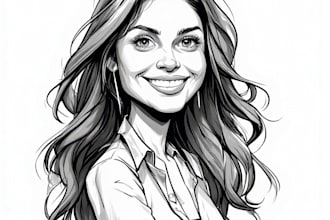 draw a professional black and white caricature