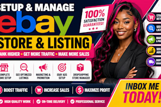 setup ebay store listing marketing promotion seo ads dropshipping store manager