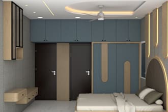 design modern bedroom interior with realistic 3d rendering