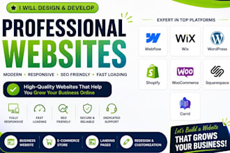 develop webflow wix wordpress shopify squarespace woocommerce carrd website