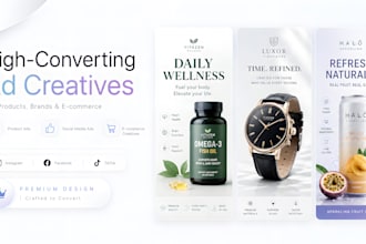 design high converting static product ad creatives for your brand