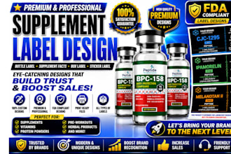 do supplement label design peptide label design product label design