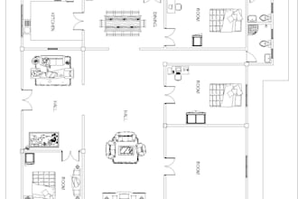 draw professional 2d floor plans and house plans in autocad