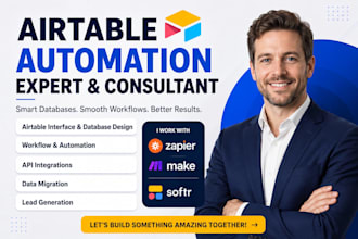 setup airtable database, airtable automation, airtable crm, softr portal