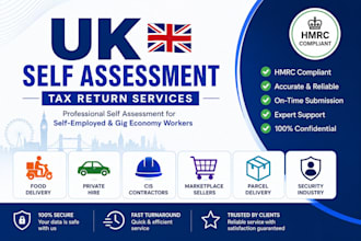 complete UK self assessment for uber, amazon, cis and delivery drivers
