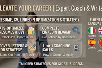 be your expert career coach, resume writer and linkedin optimizer