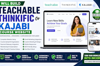 build a teachable thinkific kajabi online course website