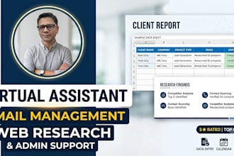 be your virtual assistant for email, research and admin work