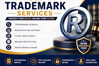 conduct trademark search, registration, filing and brand protection services