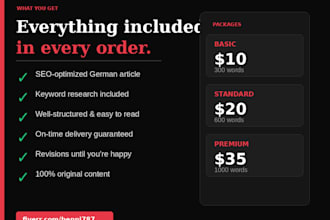 write professional german SEO articles and blog posts