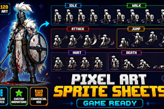 pixel art animation , pixel art sprite sheet game assest for pixel game art
