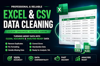 clean, merge, format and prepare excel CSV datasets