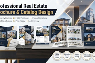 do real estate brochure design, eddm postcard product catalog property listing